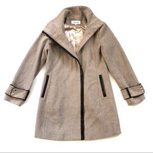 CALVIN KLEIN Envelope Collar Wool Walker Coat